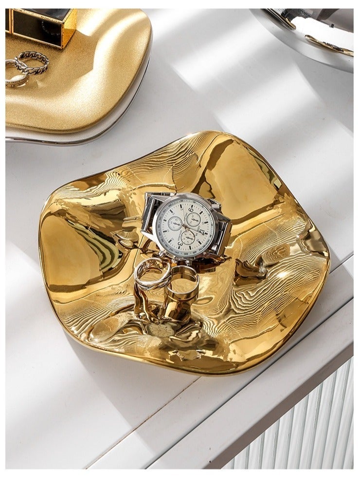 علبة تخزين مجوهرات 17 × 17 × 3 سم - ديكور منزلي فاخر للهدايا الرمضانية وإكسسوارات الزفاف ، عدم الانزلاق - Image 2